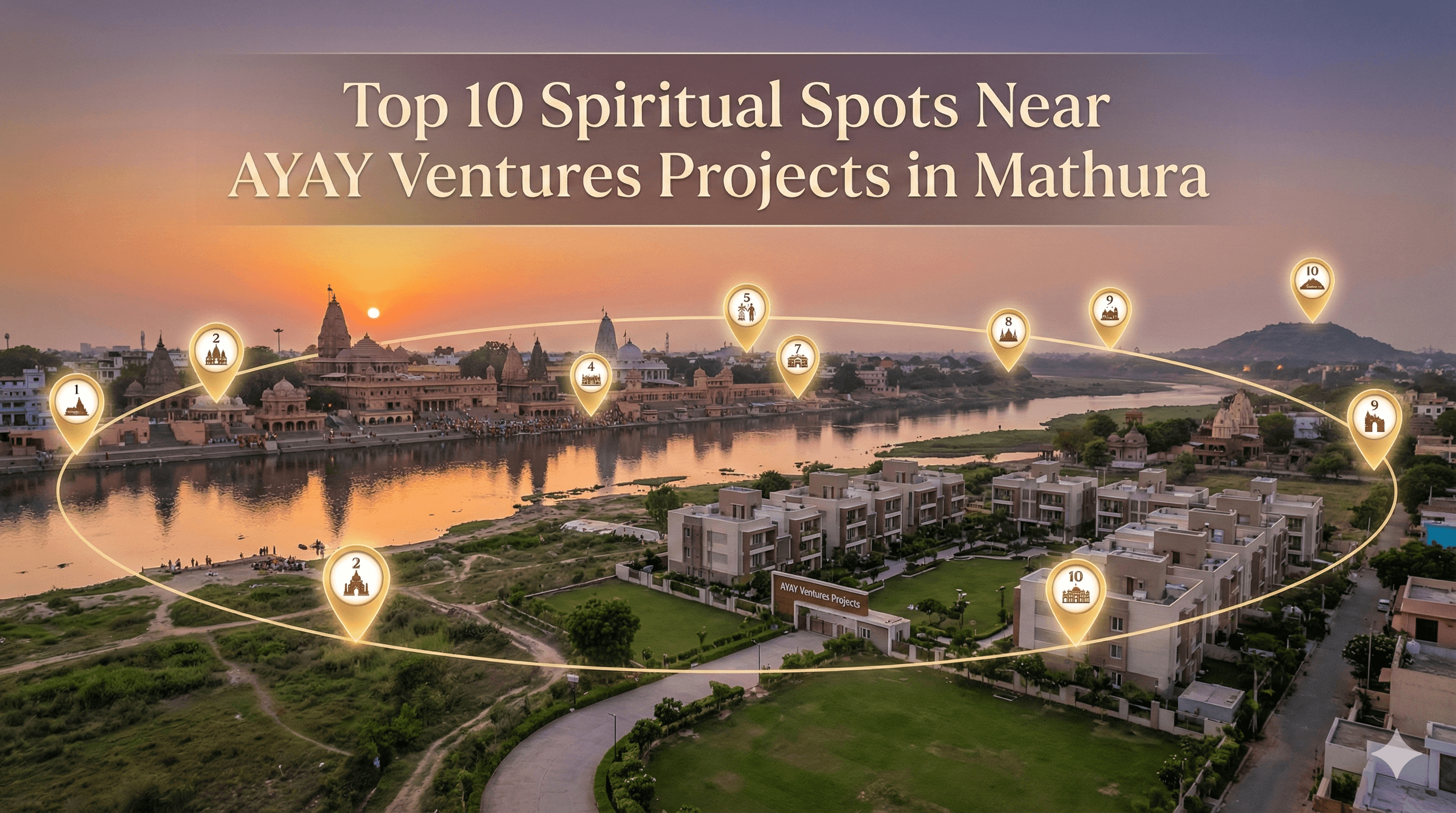 Top 10 Spiritual Spots Near AYAY Ventures Projects in Mathura