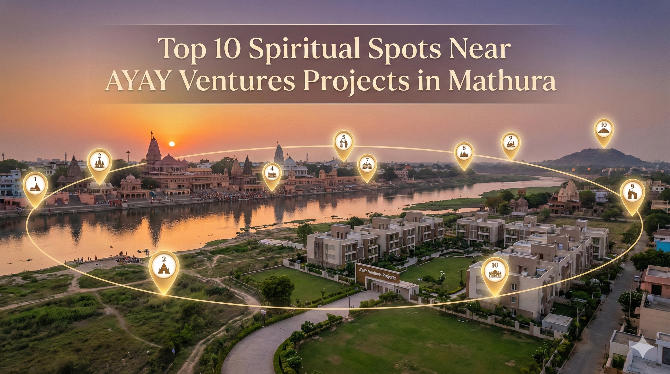 Top 10 Spiritual Spots Near AYAY Ventures Projects in Mathura